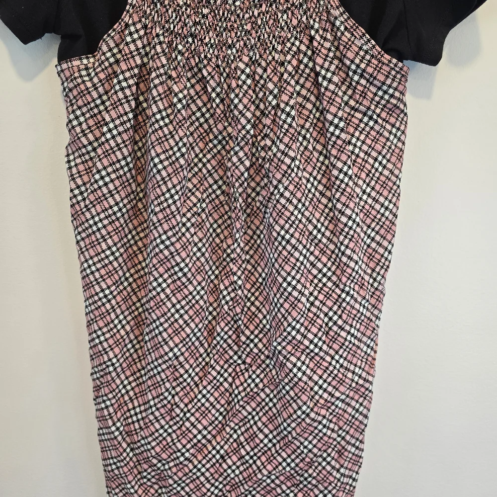 Love, Fire Black T-Shirt Plaid Dress Size Large Nwt